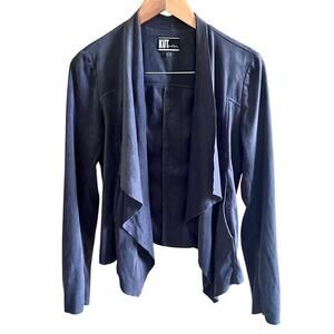 KUT from the Kloth Cardigan Size M Tayanita Faux Suede‎ Gray Open (L370)